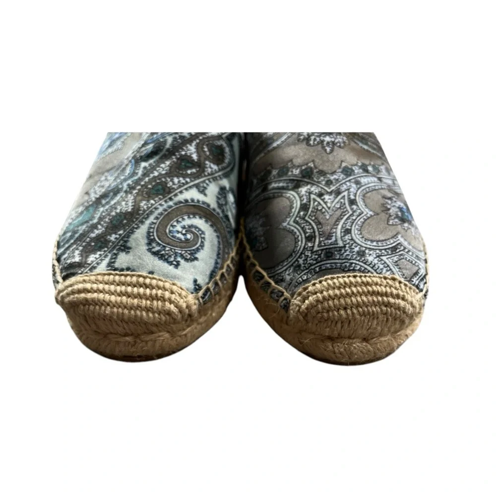 Sam Edelman Khloe Blue Paisley Print Round Toe Espadrille Slip On Shoes Sz 7.5M‎